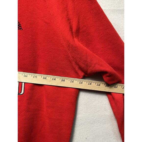 Vintage Jerzees by Russell Red Crewneck Sweatshirt Mens XL 46 Made In USA - Picture 5 of 11